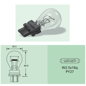 Standard Bulb 12V 27/7W WX2.5X16Q Amber